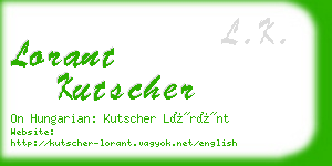 lorant kutscher business card